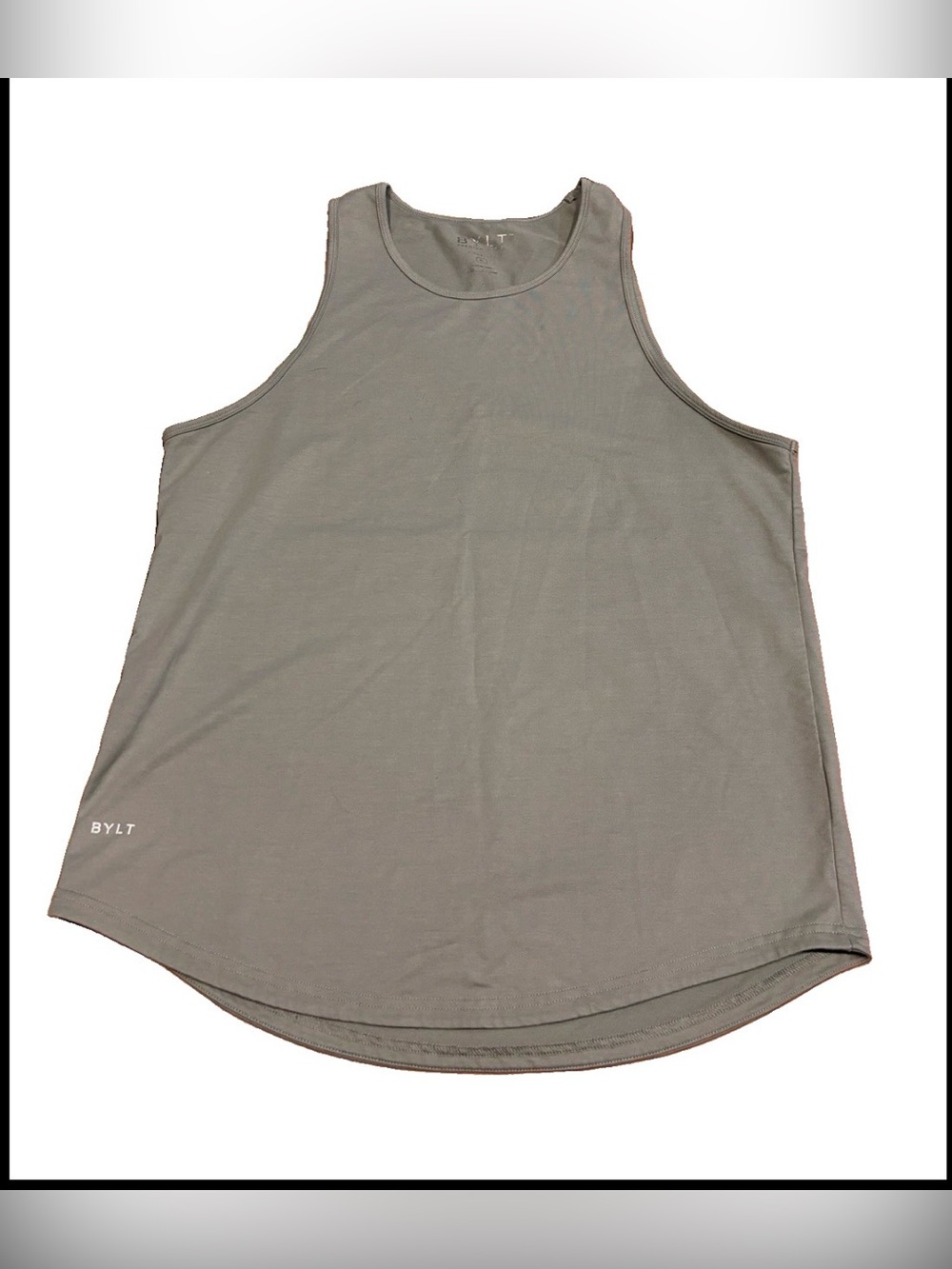 BYLT Premium Basics Men's Green Tank Top Round Neck Slim Fit Stretch XL
